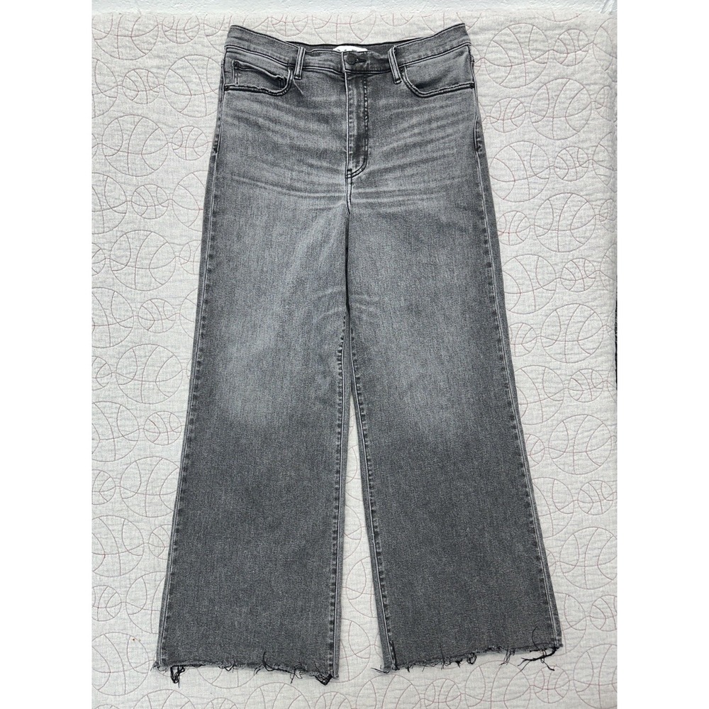 DAZE Denim Far Out Raw Hem High Waist Wide Leg Jeans Milkyway Gray / Women’s 32